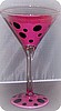 Pink Polka Dot-tini- Martini Glass